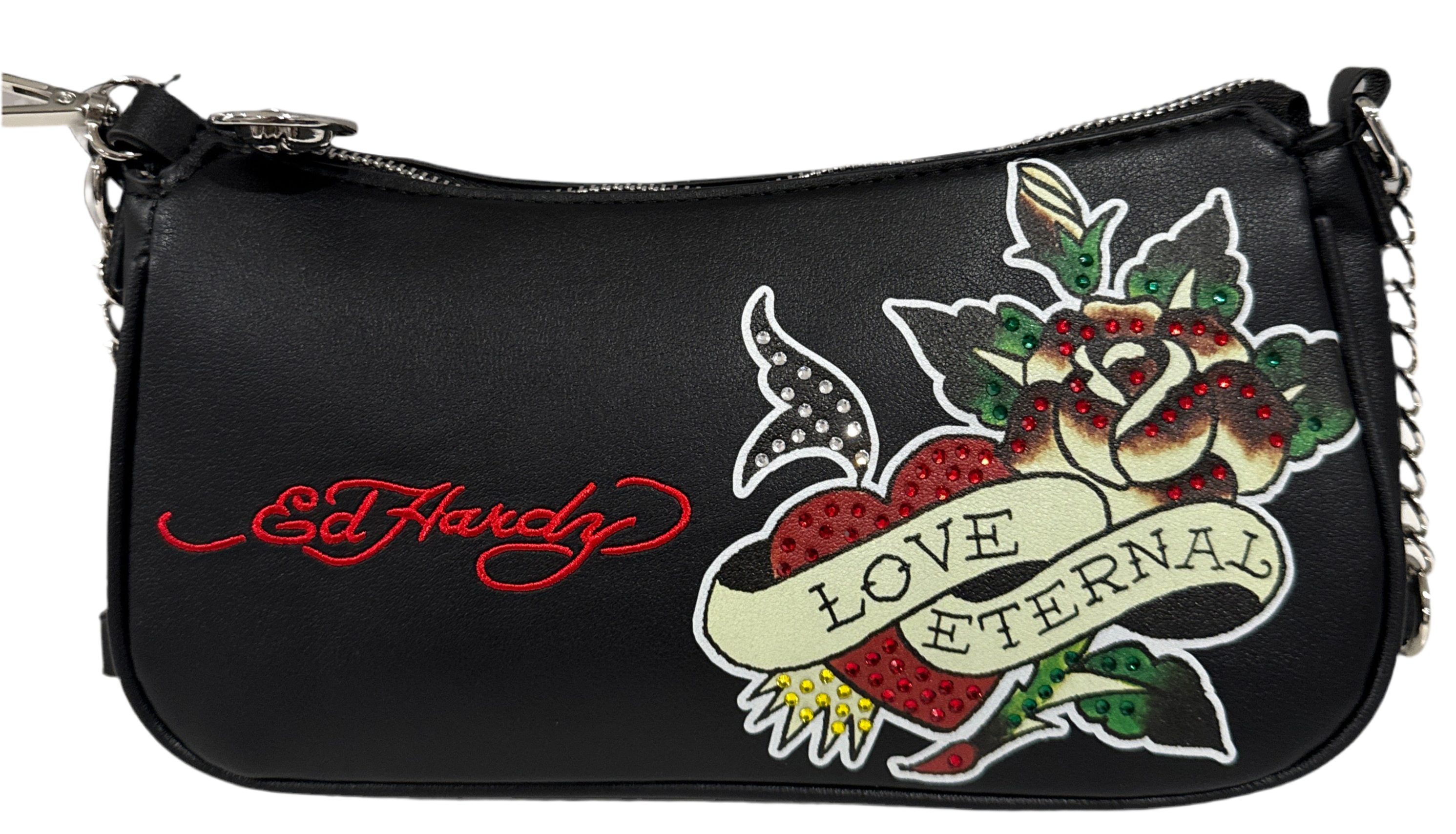 Ed Hardy Tattoo Wallet / Cartera Estilo Tatuaje con Doble Correa