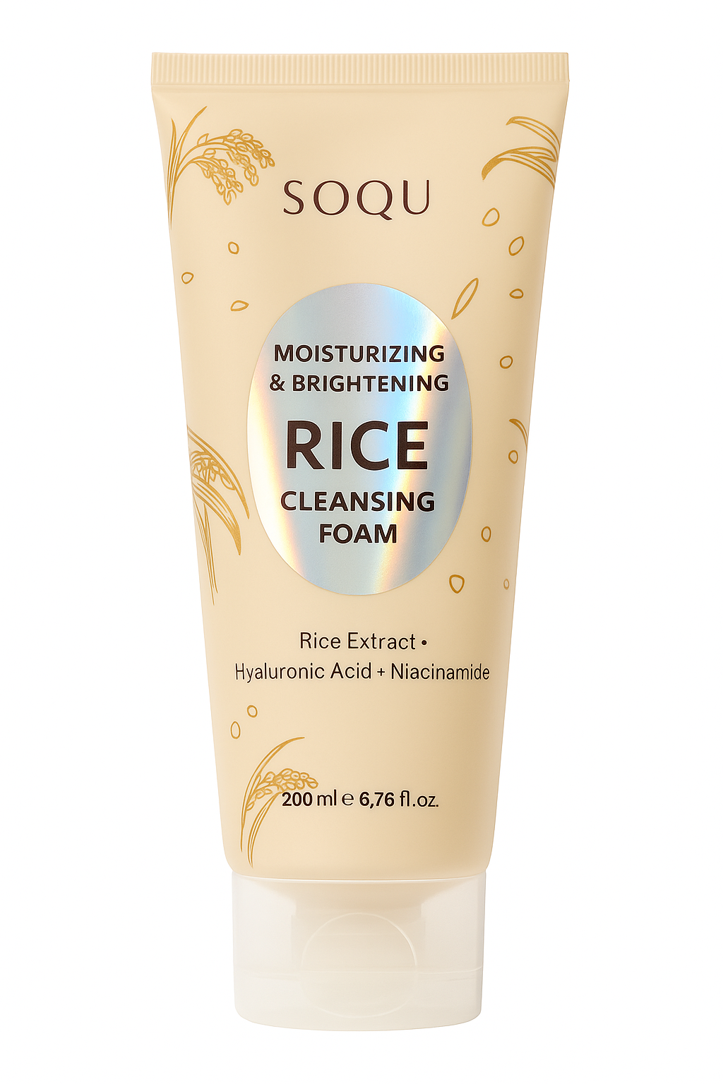 SOQU Rice Cleansing Foam-Hidratante e Iluminador.