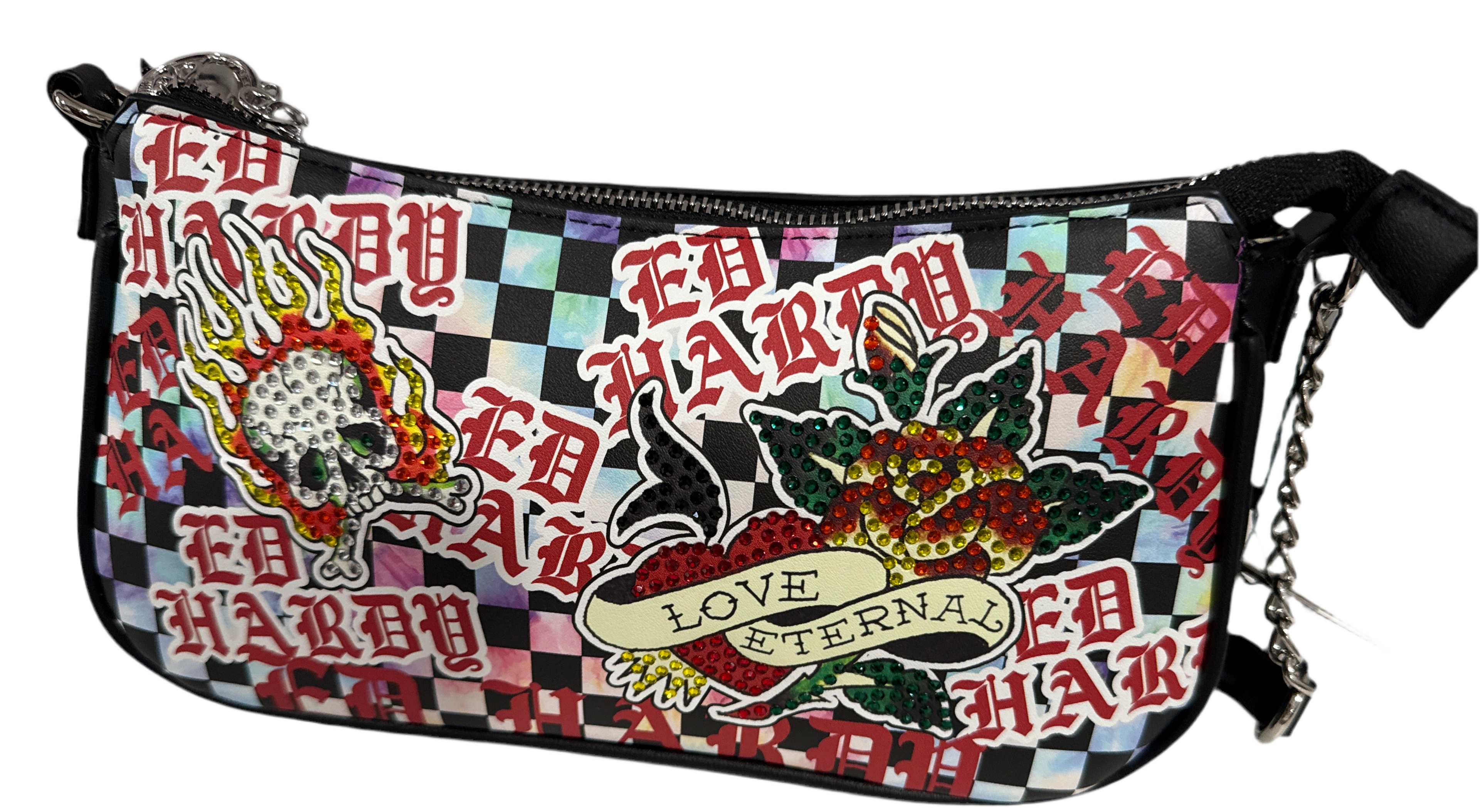 Ed Hardy Tattoo Wallet / Cartera Estilo Tatuaje con Doble Correa